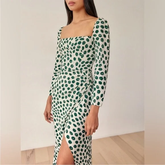 Reformation Hilda Midi Dress in Tapioca - Picture 3 of 7